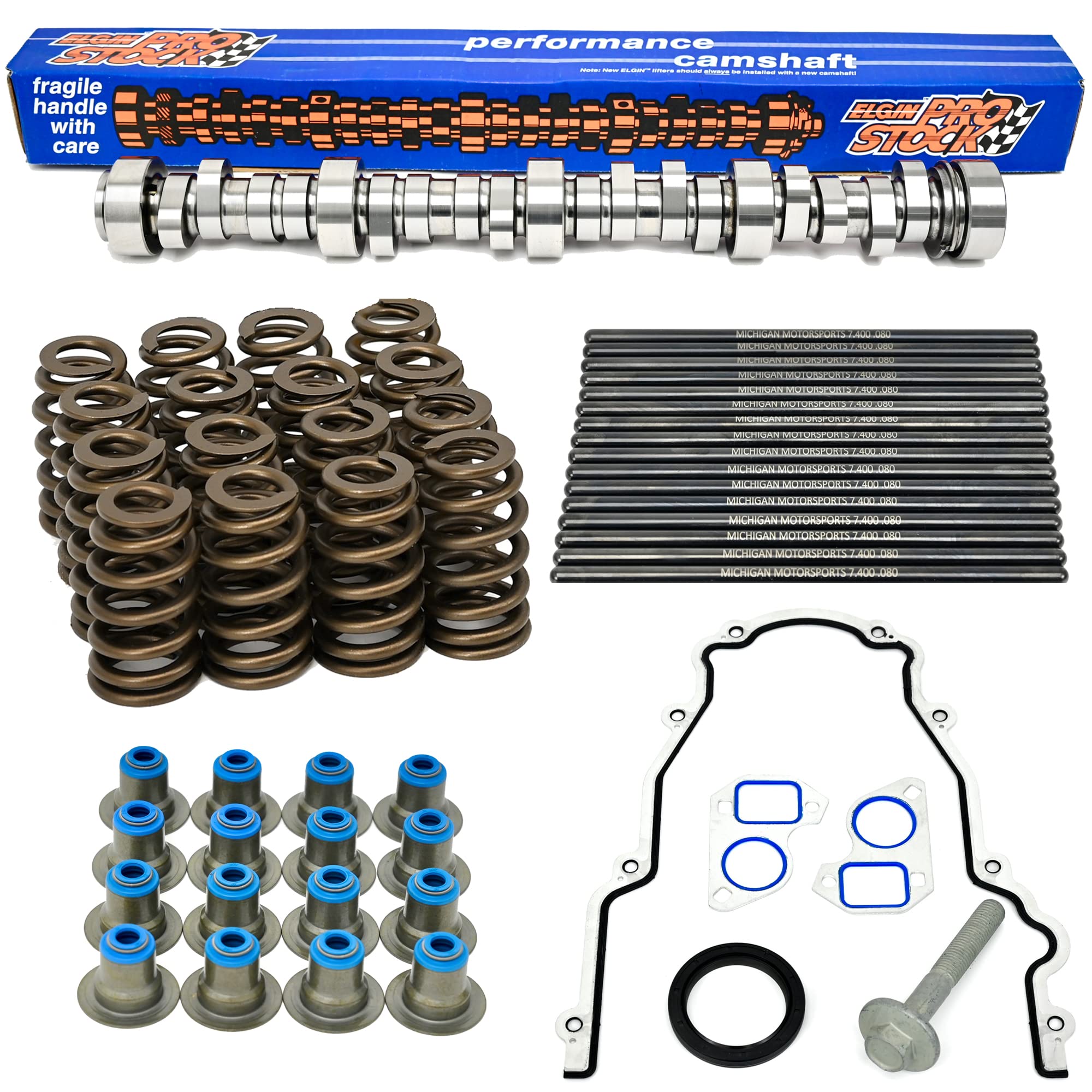 Elgin Sloppy Mechanics Stage 2 LS Camshaft Kit - Fits Gen 3 & 4 LS 6.0L 6.2L LS3 Engines - Includes Camshaft Kit LS3 Head Gaskets Delphi LS7 Lifters & Guide Trays - Image 5